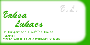 baksa lukacs business card
